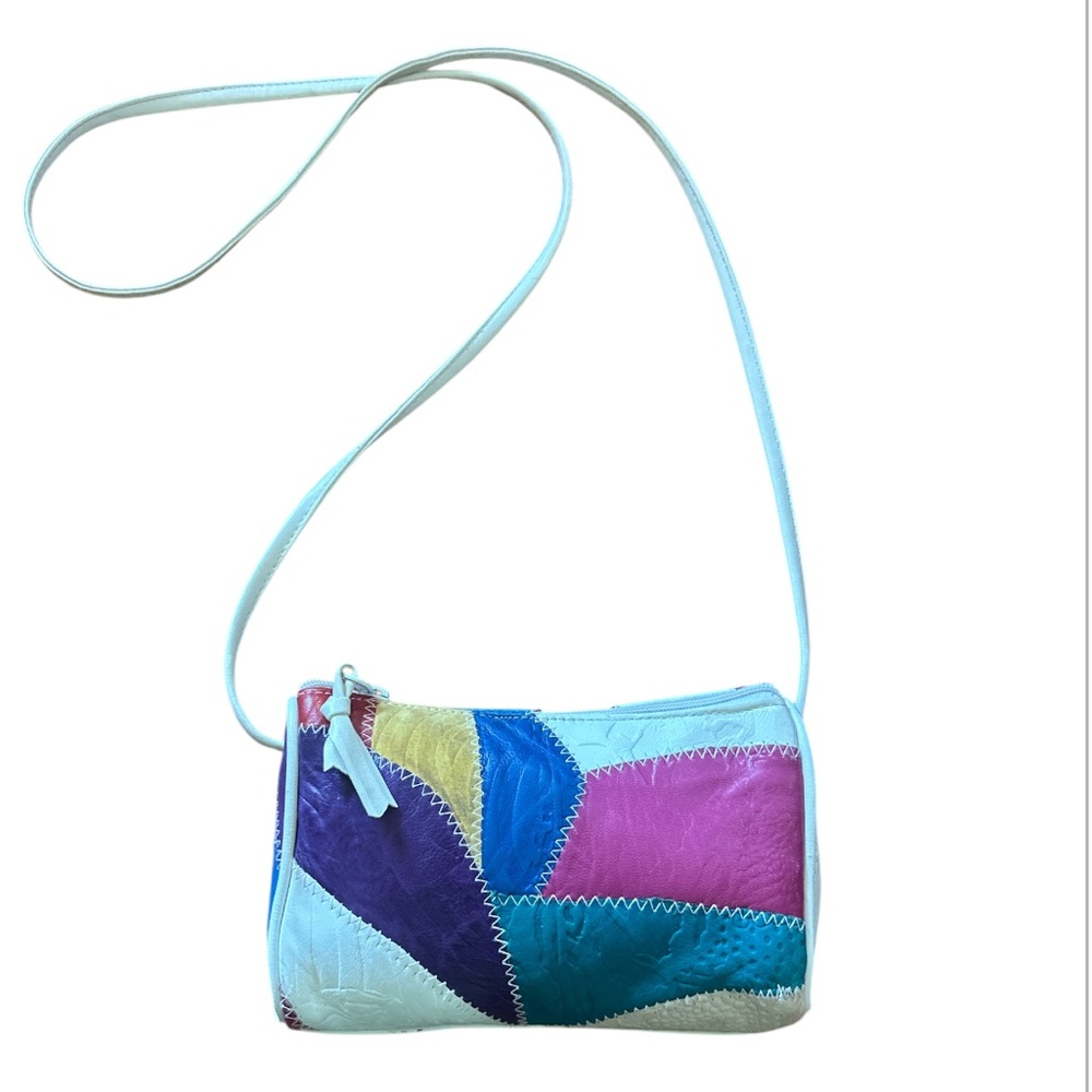 Vintage Multi Color Leather Patch Mini Bag 80s/90s